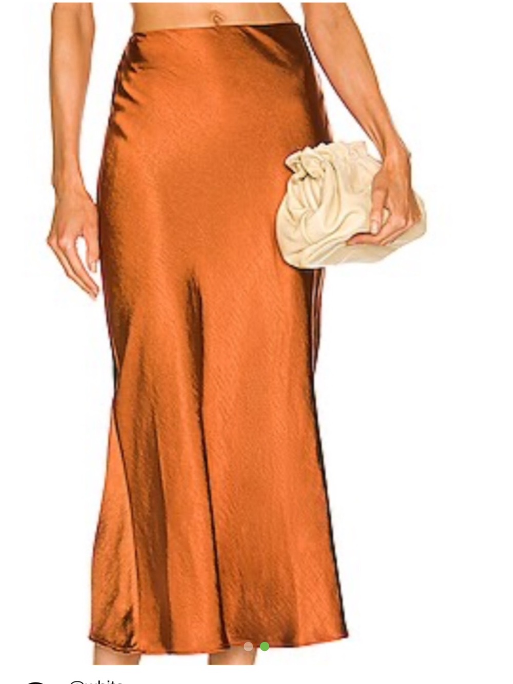 Camila Coelho Copper Satin Bias Midi Skirt